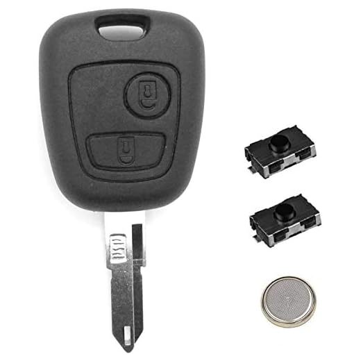 Coque Plip Clé Télécommande Peugeot 106/206/107/207/307/ +2 Switchs Bouton +Pile ®LAKAMODO