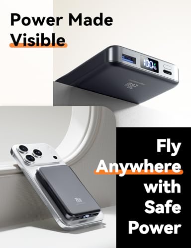 For Magsafe Power Bank, 10000mAh Wireless Portable Charger, Magnetic Power Bank Battery Pack with 20W PD USB-C Fast Charging, Travel Essential Charger Compatible with iPhone 17/16/15/14/13/12, Gray - Image 5