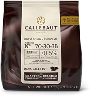 CALLEBAUT receptura nr 70-30-38  kuwertura, delikatna gorzka czekolada, 70,5% kakao, 400 g, 1 opakowanie