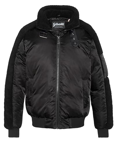Schott NYC Irmo Noir-s Doudoune, Negro, Hombre