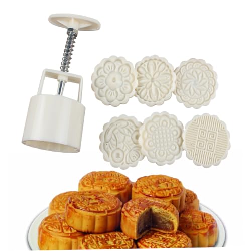 Cabilock Mondkuchenform Aus Abs Backwerkzeug Mit Stempeln Für Zuckerdekoration Für Küche Und Zuhause