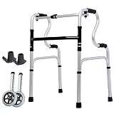 Folding Rollator Walker,Walking Stick, Walker Elderly Man with Thickened Crutches Aluminum Alloy Handicapped Four Legged Walker Walking Aid -  ZSUHGD