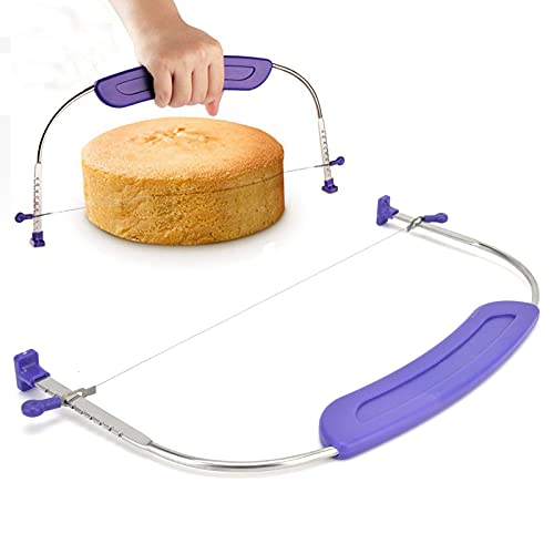 Adjustable Cake Slicer, Cake Cutter Slicer Leveler Stainless Steel Cake Leveler Professional Cake Cookie Slicer Cutter Tool with Anti?Slip Handle for Baking