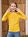 Haloumoning Girls Long Sleeve Shirts Crewneck Ruched Side Slim Fit Tops Ribbed Knit Casual Tee Shirt 4-15 Years Yellow