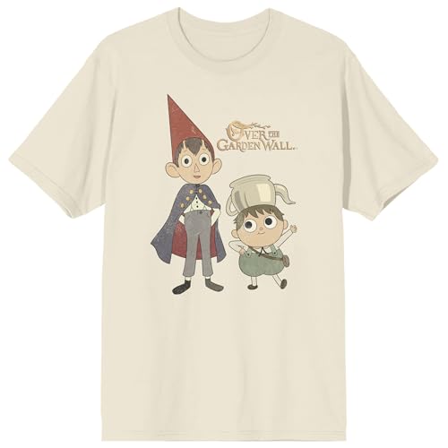 Over The Garden Wall Greg & Wirt Adult Sand Crew Neck Short Sleeve T-Shirt-Small