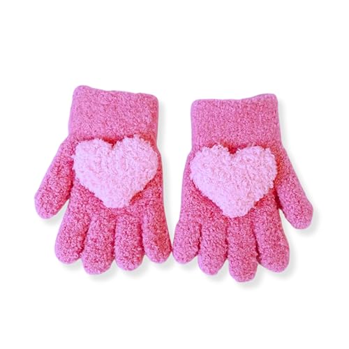 Image of Tomorrow Kids Winter Gloves | Warm Faux Wool Thermal Gloves for 3-8 Year Olds | Elastic Knit Gloves with Hart Pattern | Ideal for boy and girls