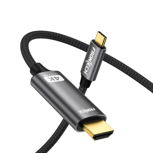 Image of FRONTECH Type-C to HDTV Cable - 1.0m Braided Ultra HD 4K@60Hz Adapter Cable with Gold-Plated Connectors (NC-0087)