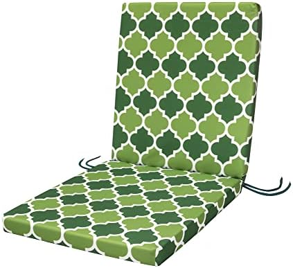 SOFTILLO Waterproof Low Back Chair Cushion With Ties 100x45x4cm | Indoors/Outdoors Patio Seat Pad Cushion For Garden Chairs, Loungers, Recliner, Relaxer | Water-Resistant Material |Marocco Graphite