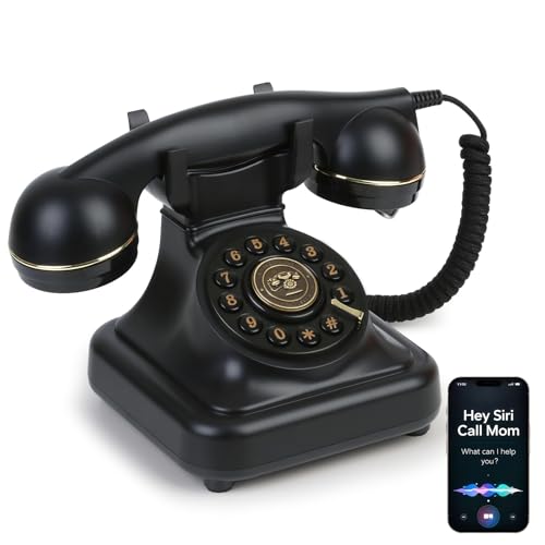 Téléphone fixe Bluetooth physique rétro haut-parleur finition premium pour bureau