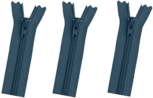 Fermeture éclair nylon YKK bleu sarcelle avec bas fermé pour couture vêtement