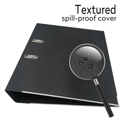 Set of 3 Black A4 Lever Arch Files for Paperwork A4 Folders with 70mm Spine, Thumb Ring & Elegant Anti-Spill Cover | Large Ring Binders | File Storage & Office Supplies - Image 5