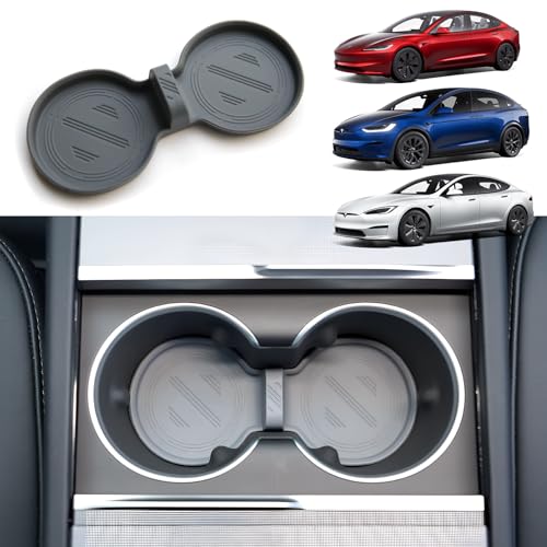 Portavasos de silicona para Tesla Model 3 2024 gris miniatura 1