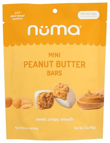 Image of Mini Peanut Butter Bars - Vegan, Low Sugar, High Protein, Low Calorie, All Natural, Gluten Free - Crunchy Plant Based Snack - 3 Bags with 8 Individually Wrapped Pieces