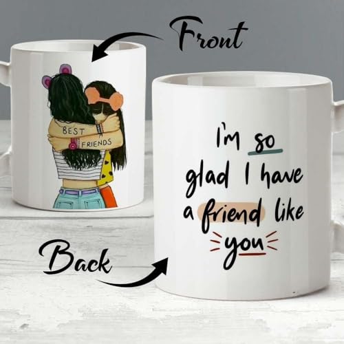 Image of Funny Bestie with Friendship Quotes Printed 325 ml Ceramic Coffee Mug /Tea Cup Gift for Girls, Best Friends, Sister Mom, Wife, Girlfriend 325 ml (Best Friend-4)
