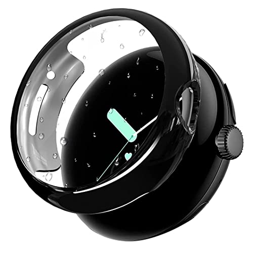 Image of M.G.R.J Soft TPU Front Protection Case Cover for Google Pixel Watch 3 /2 /1 (41mm) (2024 /2023 /2022) (Flexible|Silicone|Black)