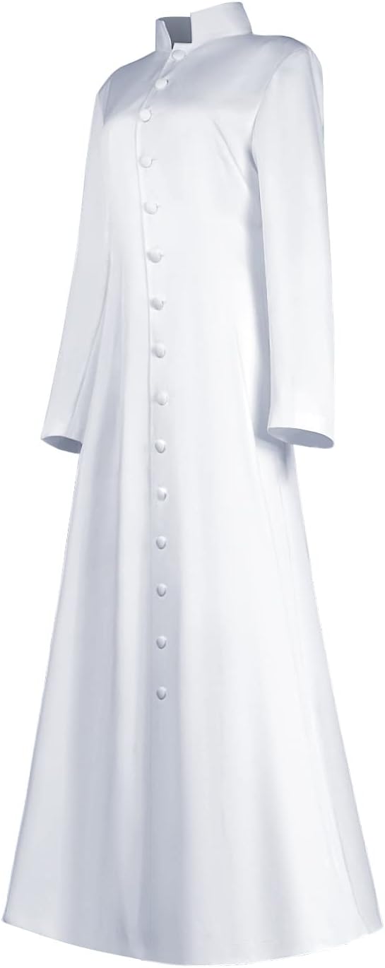 MYAYD Women's Cassock Robe Church Robe Choir Minister Clergy Pulpit Liturgical Black White - Image 2