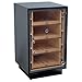 Prestige Import Group Contemporary Tabletop Display Glass Door Cigar Humidor in Matte Black with 4 Drawers - Capacity: Up to 250