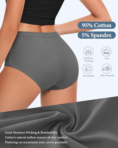Women's Underwear Cotton 5 Pack Lace Panties Full Coverage Comfortable Breathable Ladies S-XXL2