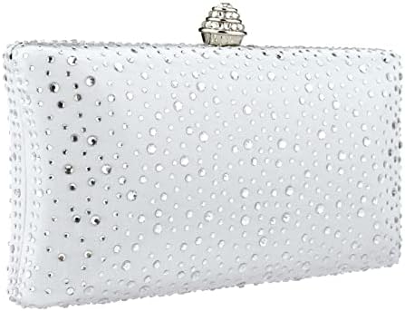Fashion Womens Glitter Clutch Bag Crystal Diamante Rhinestone Sparkly Evening Bridal Prom Party Handbag Purse