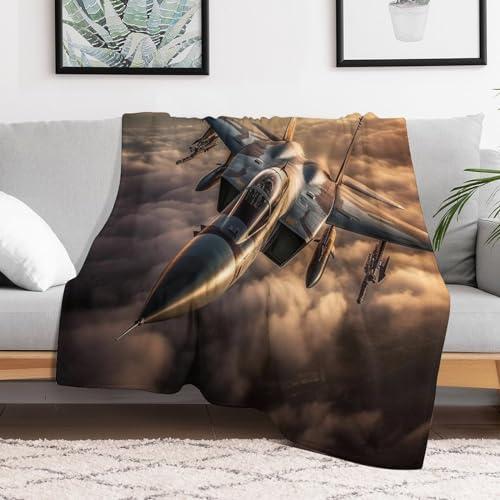 Couverture en Flannel Airplane Combattant ultra douce et légère pour lit et canapé