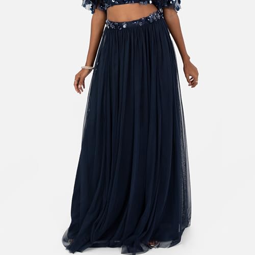 Maya Deluxe Damen Indian Traditional Dress For Women Outfit Lengha Choli Lehenga Saree Skirt And Top Dupatta Coord Set For Wedding Guest Lengha (1er Pack)