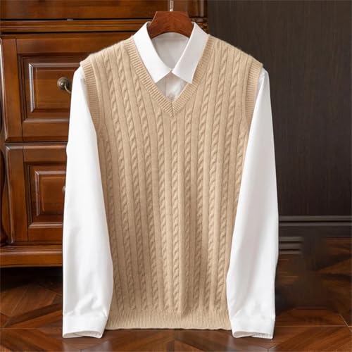 Men’s Relaxed Fit V Neck Sleeveless Knitted Pullover Sleeveless Warm Soft Lightweight Sweater Vest2