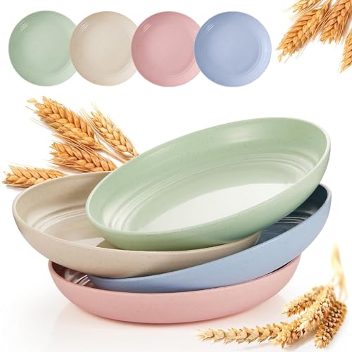 Recopilación de Platos para microondas los más recomendados. 43 Paquete de 4 Platos de paja de trigo, 23cm plato de paja de trigo ligero irrompible, ecológicos y saludable, reutilizable, libre de BPA y no tóxico, aptos para lavavajillas y...