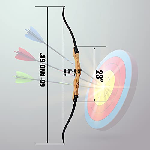 SinoArt 68" Takedown Recurve Bow Adult Archery Competition Athletic Bow Weights 18 20 22 24 26 28 30 32 34 36 LB Right and Left Hand Archery Kit for Outdoor Training Shooting (36 LBs, Left Hand)