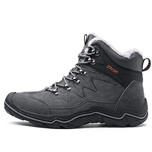ailishabroy High Top Sneakers For Men Winter Warm Climbing Hiking Shoe Lace Up Ankle Boots2