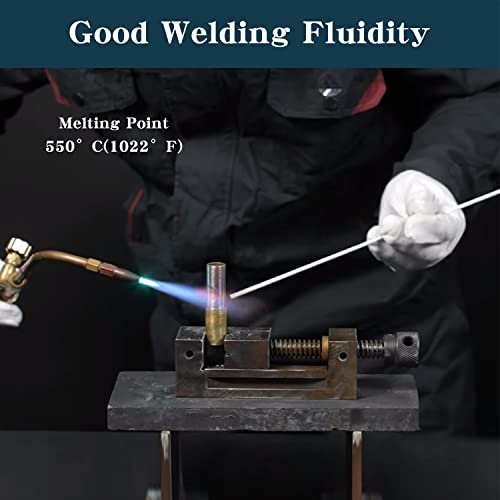 20 Sticks Aluminum Brazing Rods 1/16",14" Length Aluminum Welding Rods For Ppropane Torch，Low Temperature 550℃/1022℉ Welding Wire With Flux Core For Aluminum Repair #TOP1