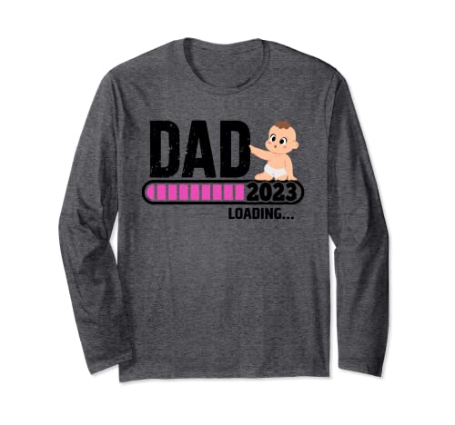 New Dad 1st Time Dad Est 2023 Promoted To Daddy 2023 Father Maglia a Manica