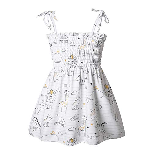 Generic Baby Girl Floral Dresses Toddler Sleeveless Spaghetti Straps Sundress Summer Clothes Outfits Independence Day
