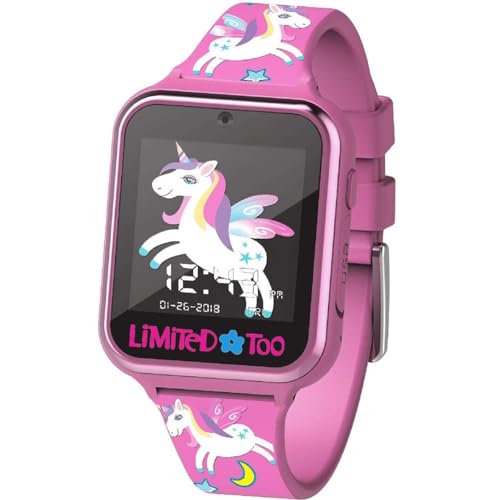 Limited Too Kids Unicorn Smartwatch with 10 Fun Watch Faces, Selfie Camera, Voice and Video Recorder, Step Counter, Learning Games, Calculator, and Wallpapers – Fits Wrists 5.5"-8.0"