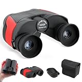 FOCUHUNTER 10x25 コンパクト双眼鏡 ケースフォーカスホイール付き マルチコーティング BAK9プリズム望遠鏡 防水 バードウォッチング光学機器 ハイキング 旅行 コンサート スポーツ 大人 子供用 (ブラックとレッド)