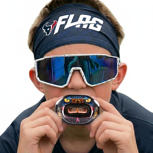 Oral Mart Football Mouth Guard (Stealth Viper) with 3D LipFit Design - No Boil Instant Fit Lip Guard Mouthpiece (Works with Braces) - Flag Football Mouthguard Pacifier (Detachable Strap Included) by Oral Mart - Image 3
