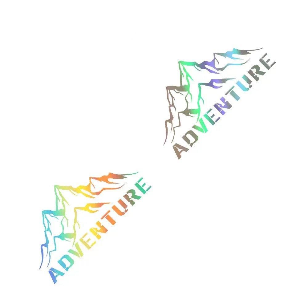 Dabhuoc Colorful Laser Car Stickers Mountain Adventure Edition Decoration For Rv Camper Van Motorhome Caravan(Colorful Laser)