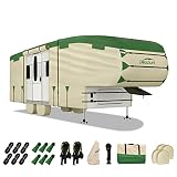 Fifth Wheel RV Cover 37-40ft, DikaSun 600D Oxford 5th Wheel Cover Breathable Waterproof Windproof Ri