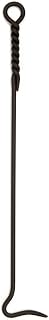Minuteman International Rope Handle Single Poker Fireplace Tool, Standard 28-in, Black