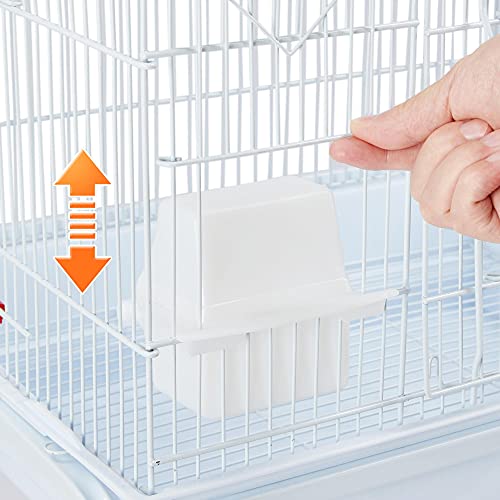 Yaheetech 39-inch Roof Top Medium Parakeet Bird Cages for Cockatiels Conures Finches Budgies Canaries Lovebirds Parakeets Green Cheek Small Birds Parrots, Travel Flight Birdcage w/Toys, White by Yaheetech - Image 8