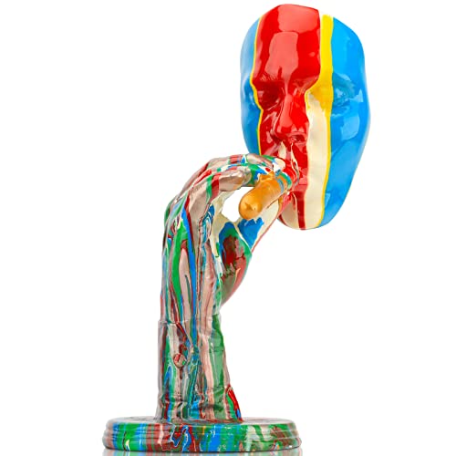 Colorful Thinker Statue For Home Decor,Simple Creative Men Face Art Statue Thinker Father Sculpture Abstract Characters Crafts Ornaments Home Office Bedroom Living Room Study Room Studio Decorations #TOP18