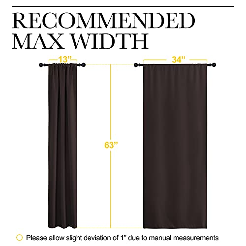 NICETOWN Bedroom Curtains Thermal Insulated, Noise Reducing Curtains & Drapes for Small Kitchen Window, Privacy Draperies (Toffee Brown, 34" Wide x 63" Long, 2 PCs) - image 7