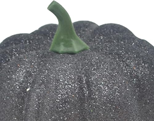 Garkria Artificial Pumpkin Simulation Pumpkin Pumpkin Figurine Foam Pumpkin Ornament for Thanksgiving Halloween Home Decor - Black