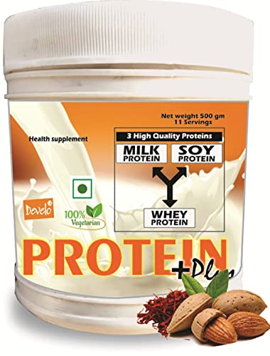 Develo Health & Nutrition Drink Protein Powder for Adults, Women & Men – 500 g Kesar Badam Develo Health & Nutrition Drink Protein Powder for Adults, Women & Men – 500 g Kesar Badam
