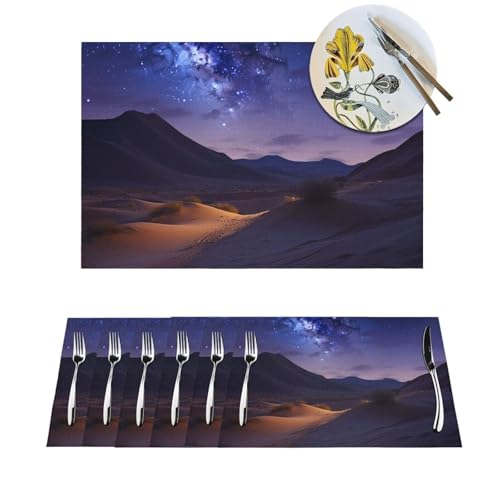 Lot de 6 sets de table en PVC tissé antidérapants pour salle à manger