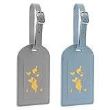 2pzs Etiqueta Equipaje Avion, Gris)