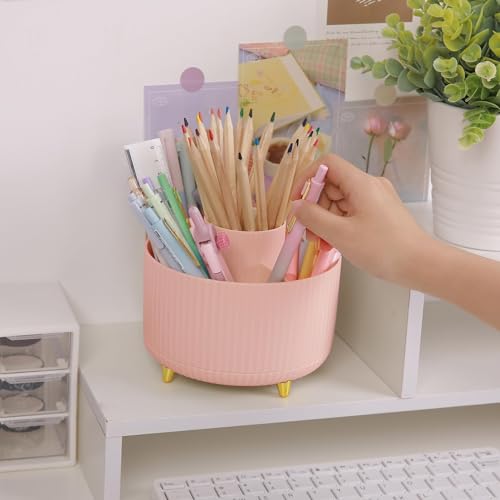 SKYDUE 360 Rotating Multipurpose Organizer - Cute Rotating Pen Holder with 5 Slots for Art Supplies, Office, School, Home by SKYDUE - Image 4