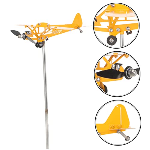 Yardwe Metal Decor Wind Indicator Outdoor Decor Airplane Wind Spinners Lawn Wind Sculpture Wind Ornament Iron Outdoor Garden Airplane Decoration Yard Plane Windmills Airplanes Weathervane #TOP4