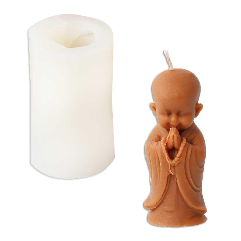 Tone Fun A Little Monk who nods and recites Scriptures Shape Candle Silicone Molds for Making Candle, Resin, Aromatherapy Candles, Handmade Wax Soap, Home Decor, Craft