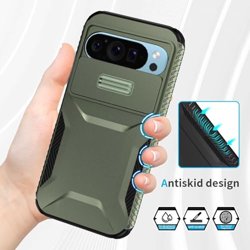 Coque Google Pixel 9 Pro verte résistante avec verre trempé - 4