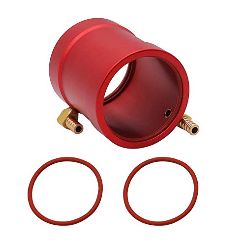 Treehobby Aluminum 36mmx50mm RC Model Boat Motor Water Cooling Jacket with Inlet & Outlet Fittings Heatsink Metal Parts for 36-Series RC Boat Motor Part Accessory (Red) - Thumbnail 3